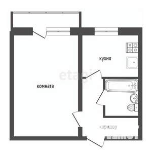 1-к квартира, вторичка, 38м2, 4/9 этаж