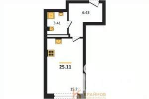 Студия квартира, вторичка, 25м2, 15/18 этаж