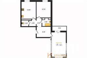 2-к квартира, вторичка, 65м2, 14/17 этаж