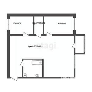 3-к квартира, вторичка, 53м2, 4/5 этаж