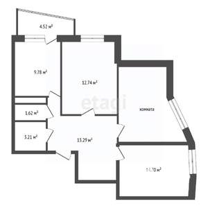 3-к квартира, вторичка, 73м2, 8/25 этаж