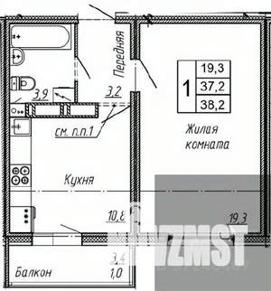 1-к квартира, вторичка, 38м2, 4/17 этаж