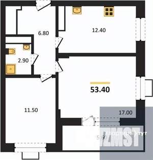 2-к квартира, вторичка, 53м2, 2/15 этаж