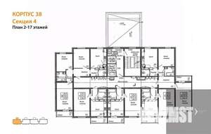 1-к квартира, вторичка, 38м2, 14/17 этаж