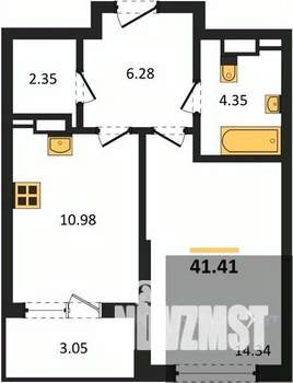 1-к квартира, вторичка, 41м2, 11/22 этаж