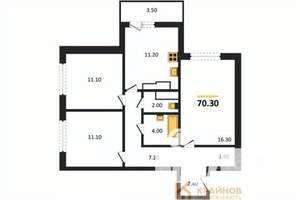 3-к квартира, вторичка, 70м2, 21/25 этаж