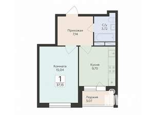 1-к квартира, вторичка, 37м2, 10/12 этаж