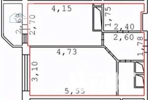 1-к квартира, вторичка, 40м2, 19/22 этаж