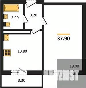 1-к квартира, вторичка, 38м2, 12/17 этаж
