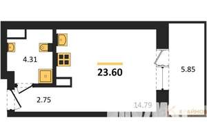 Студия квартира, вторичка, 24м2, 6/28 этаж