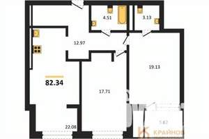2-к квартира, вторичка, 82м2, 2/9 этаж