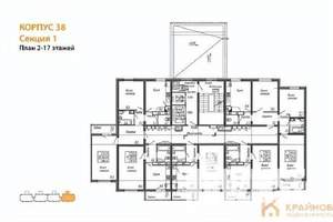 1-к квартира, вторичка, 38м2, 16/17 этаж