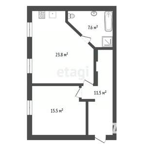 1-к квартира, вторичка, 60м2, 5/5 этаж