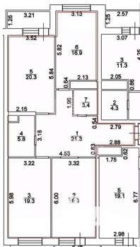 3-к квартира, вторичка, 107м2, 3/19 этаж