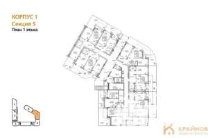 2-к квартира, вторичка, 72м2, 1/13 этаж