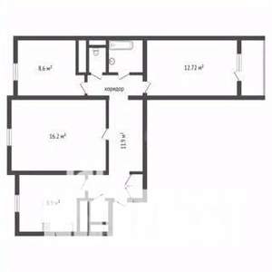 3-к квартира, вторичка, 63м2, 3/9 этаж