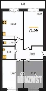3-к квартира, вторичка, 72м2, 6/15 этаж