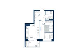 1-к квартира, вторичка, 34м2, 15/17 этаж
