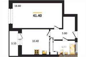 1-к квартира, вторичка, 41м2, 5/25 этаж