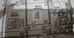 2-к квартира, вторичка, 57м2, 4/17 этаж