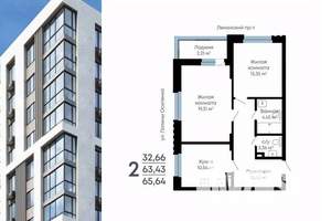 2-к квартира, вторичка, 65м2, 11/15 этаж