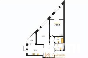 2-к квартира, вторичка, 75м2, 5/21 этаж
