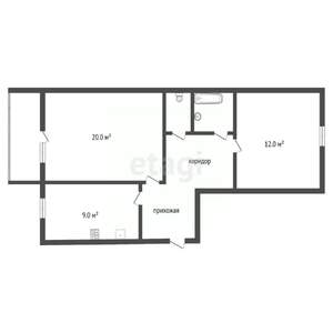 2-к квартира, вторичка, 52м2, 4/5 этаж