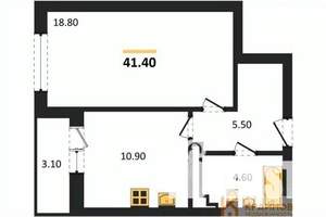 1-к квартира, вторичка, 41м2, 3/25 этаж