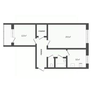 2-к квартира, вторичка, 57м2, 1/9 этаж