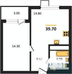 1-к квартира, вторичка, 40м2, 10/13 этаж