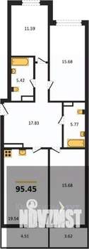 3-к квартира, вторичка, 95м2, 16/18 этаж
