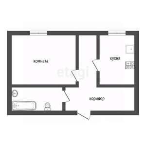 1-к квартира, вторичка, 38м2, 6/9 этаж