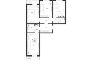 3-к квартира, вторичка, 89м2, 9/17 этаж