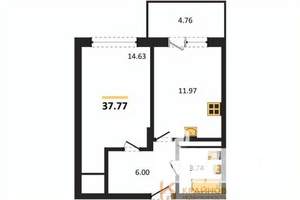 1-к квартира, вторичка, 38м2, 9/18 этаж