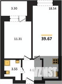 1-к квартира, вторичка, 40м2, 15/28 этаж
