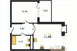 1-к квартира, вторичка, 38м2, 14/21 этаж