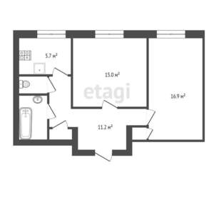 2-к квартира, вторичка, 56м2, 4/5 этаж