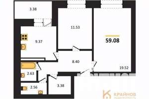 2-к квартира, вторичка, 58м2, 3/10 этаж