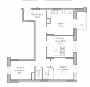 3-к квартира, строящийся дом, 738м2, 14/25 этаж