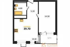 1-к квартира, вторичка, 40м2, 7/11 этаж