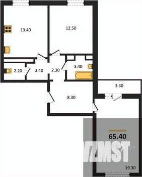 2-к квартира, вторичка, 65м2, 10/17 этаж