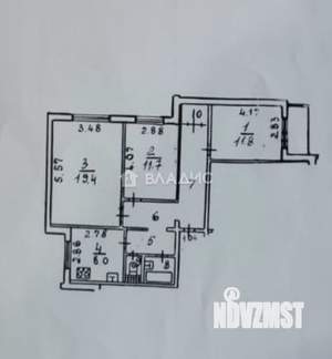 3-к квартира, вторичка, 71м2, 9/9 этаж