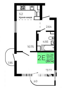 2-к квартира, вторичка, 39м2, 6/9 этаж