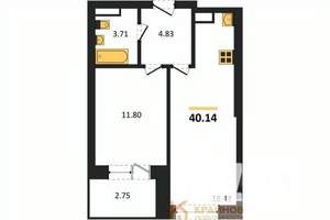 1-к квартира, вторичка, 40м2, 6/28 этаж