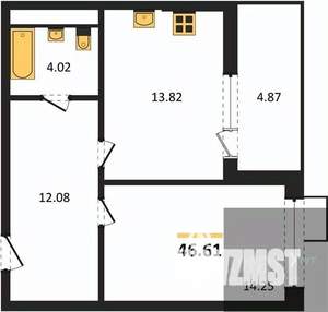 1-к квартира, вторичка, 47м2, 1/21 этаж
