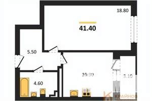 1-к квартира, вторичка, 41м2, 3/25 этаж