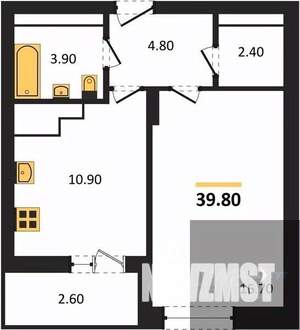 1-к квартира, вторичка, 40м2, 15/25 этаж