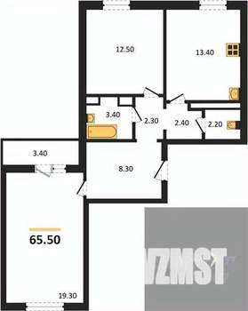 2-к квартира, вторичка, 66м2, 6/17 этаж