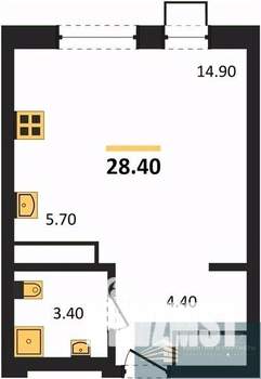 Студия квартира, вторичка, 28м2, 10/13 этаж