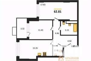2-к квартира, вторичка, 63м2, 3/21 этаж